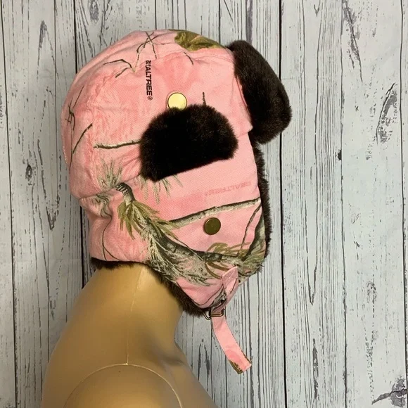 Realtree Paramount Outdoors pink/brown trapper hat - Picture 2 of 10